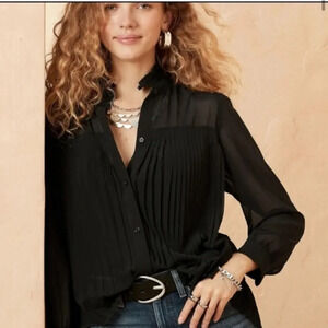 Banana Republic Chiffon Pleated Blouse